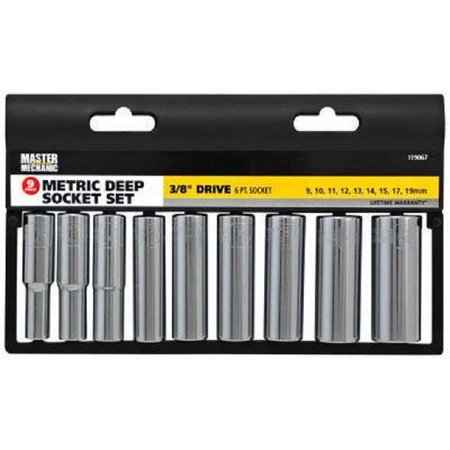 APEX TOOL GROUP 0.38 in. Metric Drive Master Mechanic Deep Socket Set - 9 Piece AP569770